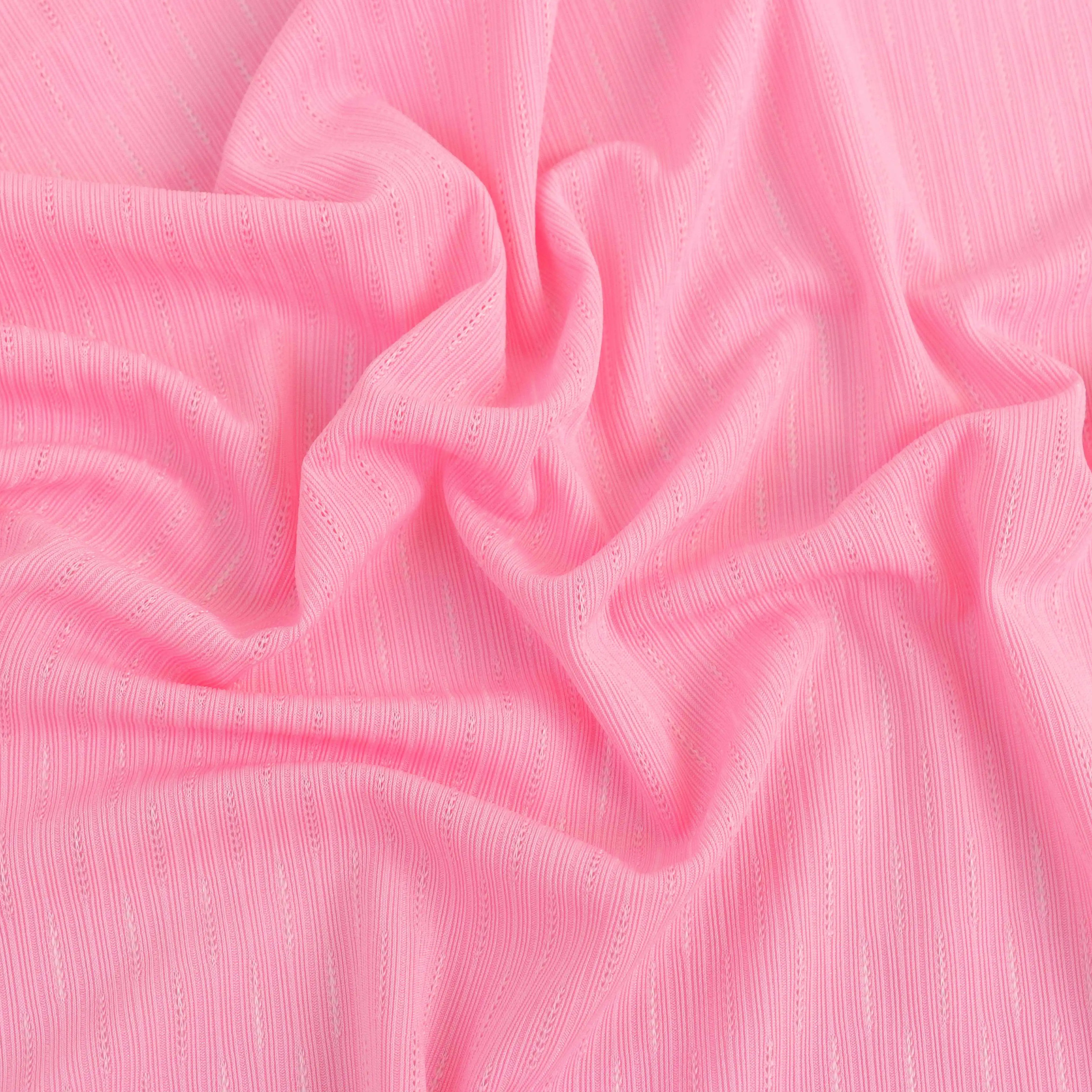 Custom fashion spring/Summer season 95% polyester 5% low stretch spandex double-dyed knit strip rib Maya fabric