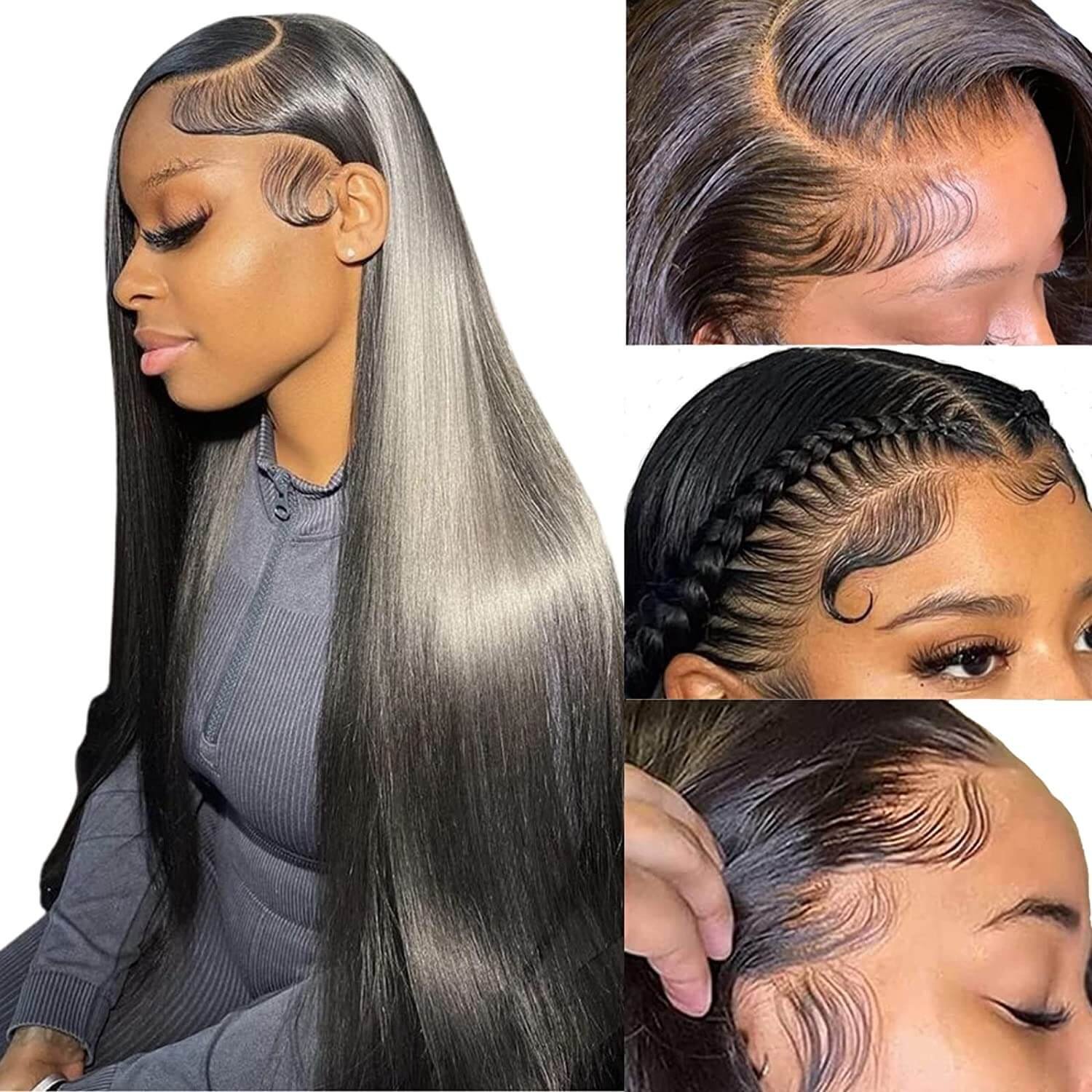 13x4 Long Lace Front Transparent Bone Straight Lace Frontal Raw Vietnamese Hair Glueless Swiss Lace Human Hair Wigs Black Women