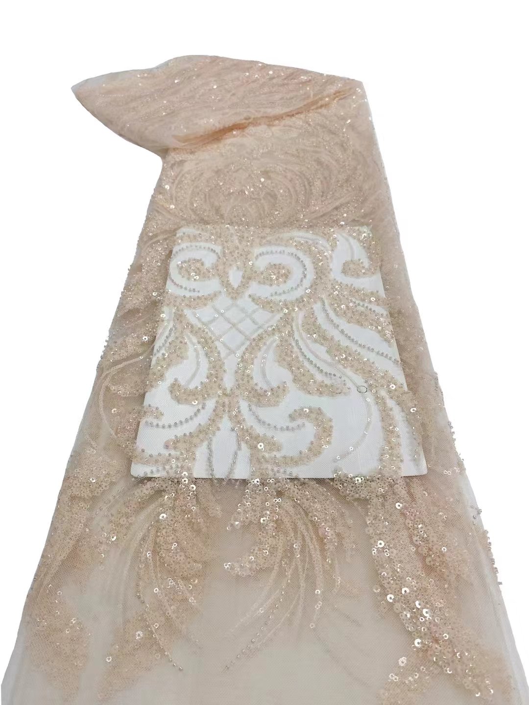Symmetrical Shape Good Price Of New Design Sequin Embroidery Bead Embroidery Fabric Stretch Lace