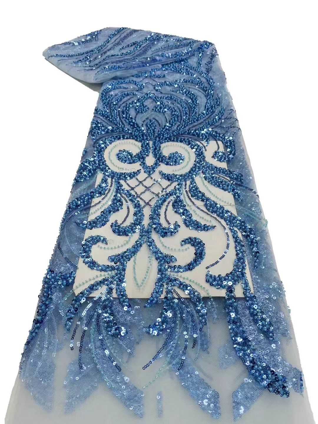 Symmetrical Shape Good Price Of New Design Sequin Embroidery Bead Embroidery Fabric Stretch Lace