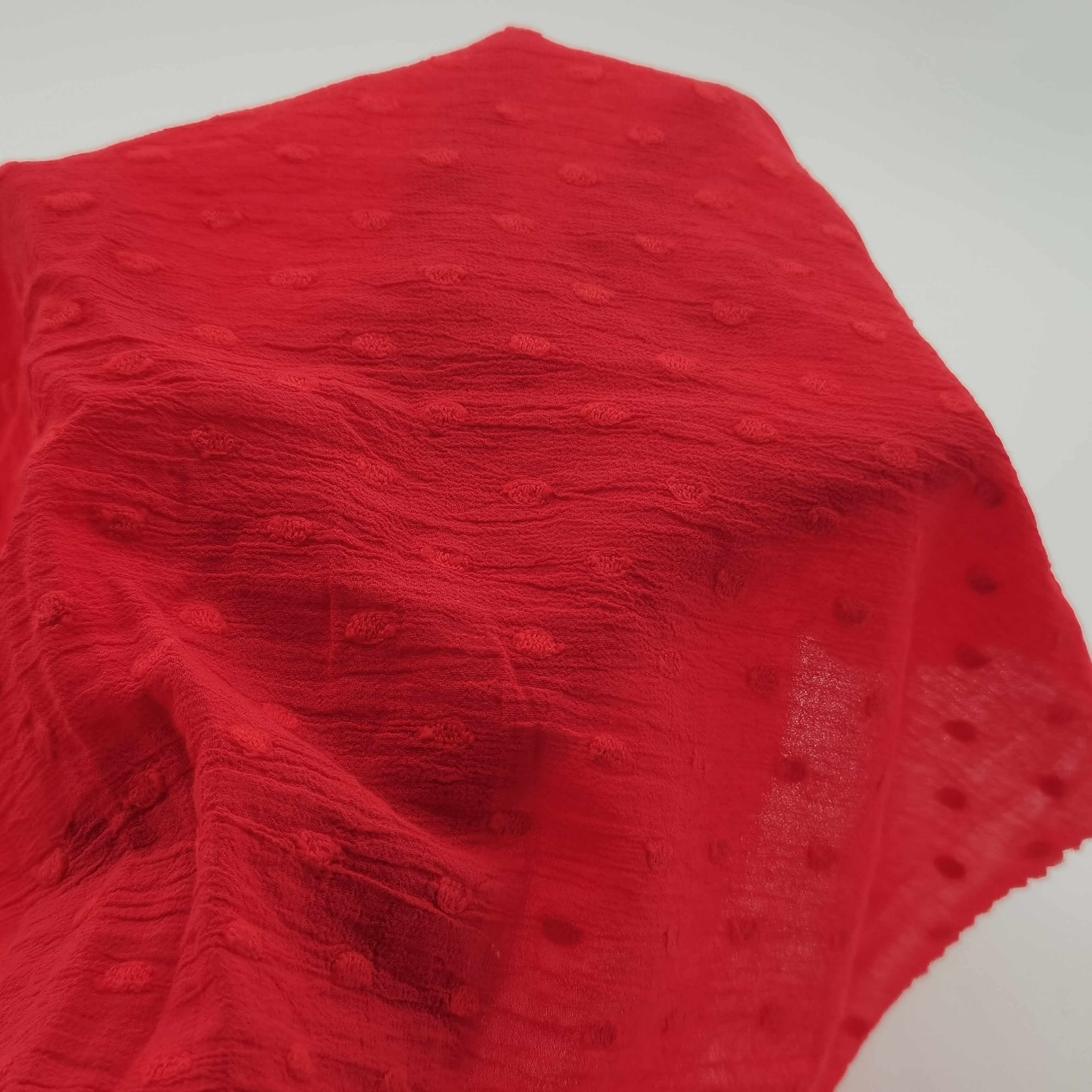 Australia high quality 80s cute dot pattern crepe embroidery fabric for women shirt and dress