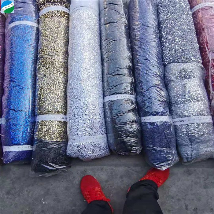 new batch top Quality mesh fabric sequin embroidery stock fabric for dress