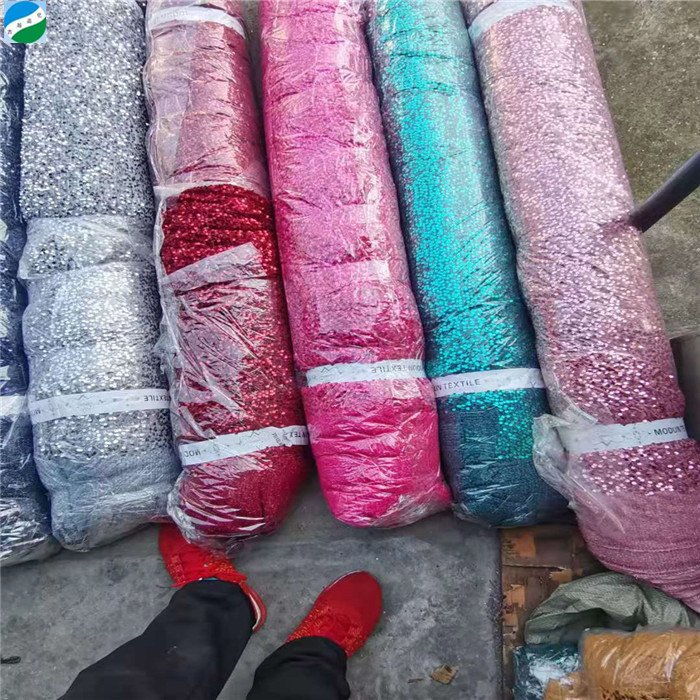 new batch top Quality mesh fabric sequin embroidery stock fabric for dress