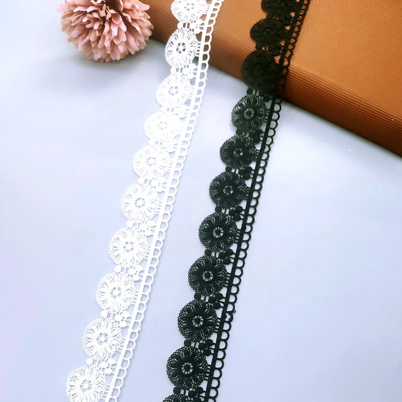 Garments Accessories 25mm Embroidered Chemical Lace Trim
