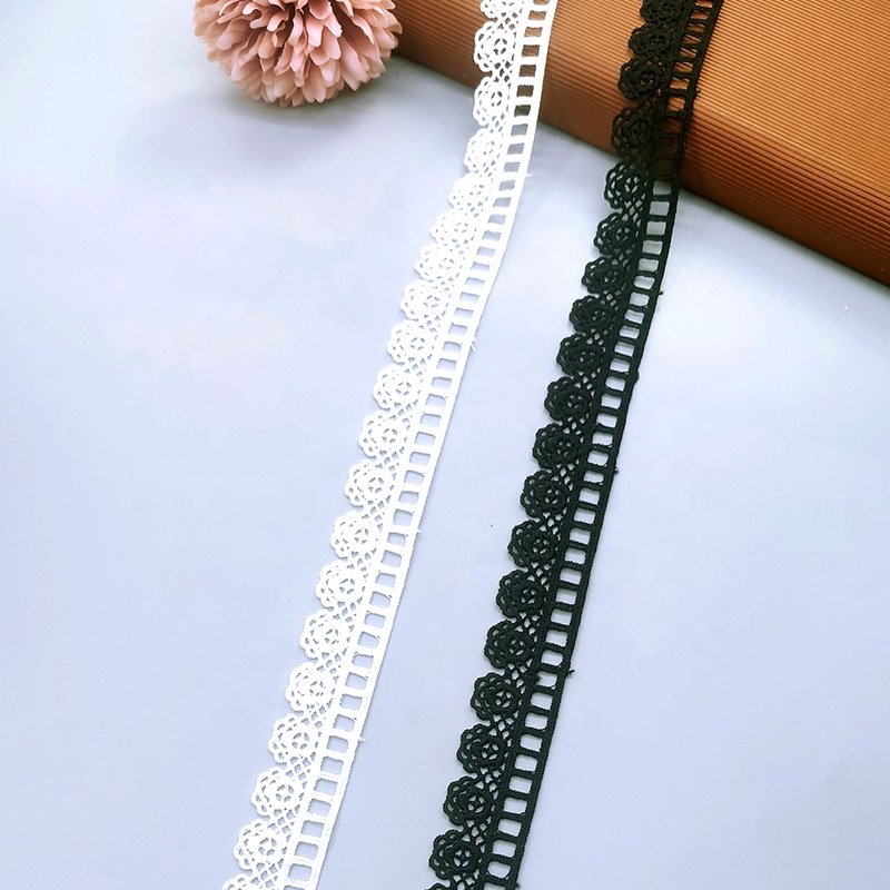 Garments Accessories 25mm Embroidered Chemical Lace Trim