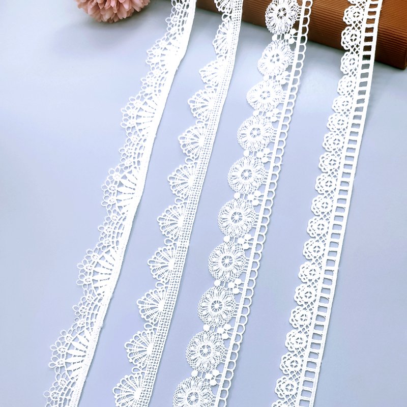 Garments Accessories 25mm Embroidered Chemical Lace Trim