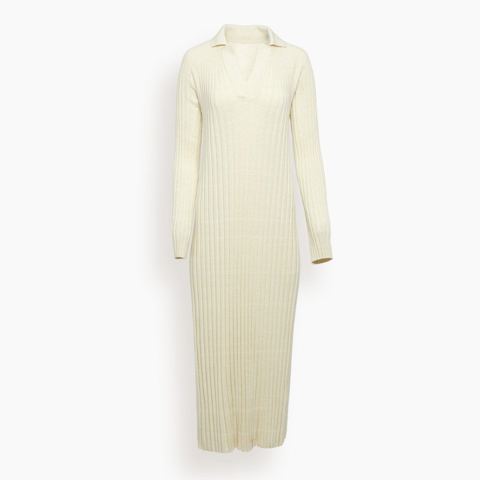 Custom knit sweater dress women polo v neck long sleeve jumper maxi winter women Ribbed knitted sweater dresses plus size