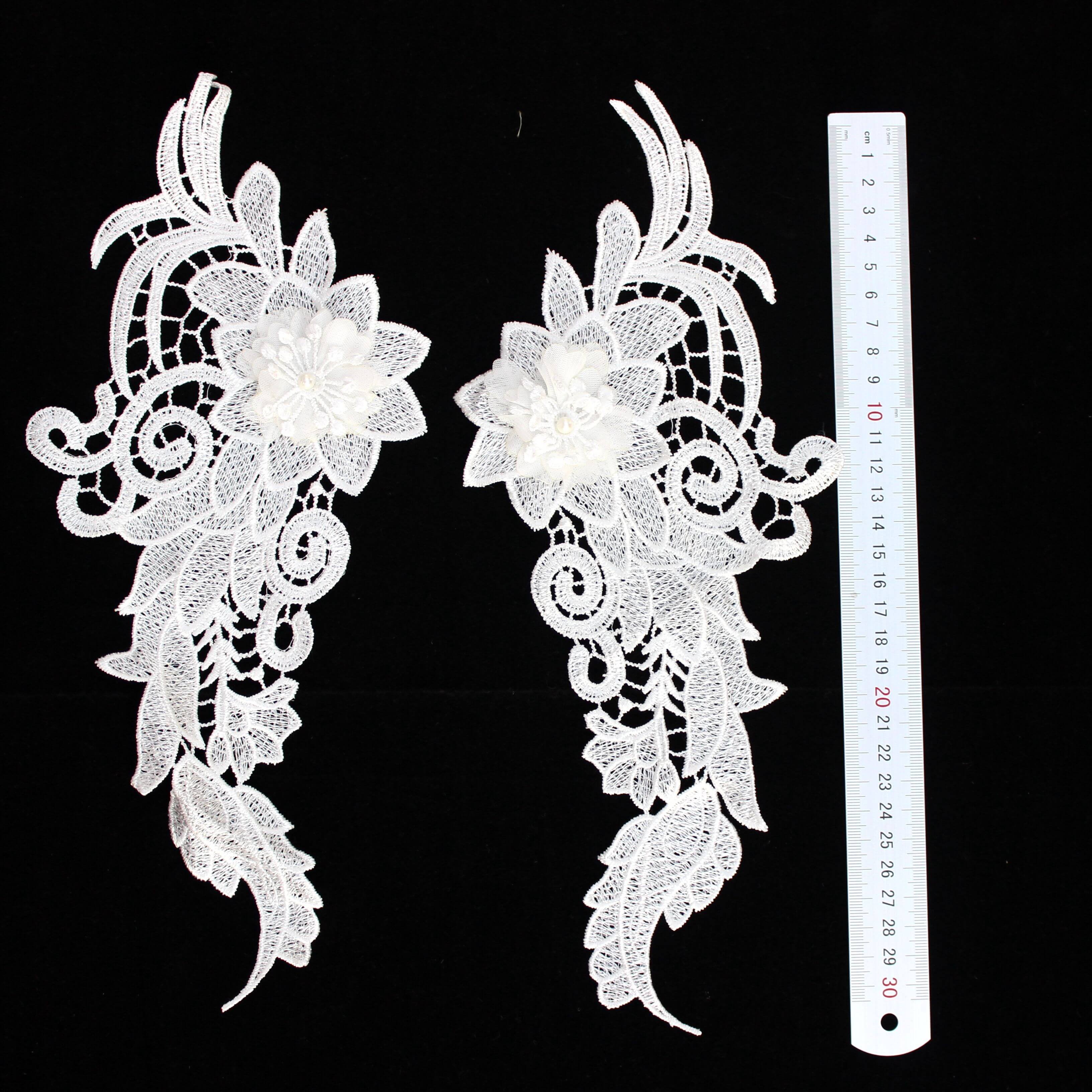 Zeal 2023 Luxury Flower Lace Collar 3D Cotton Fabric Trim Ribbon DIY Embroidery Applique Sewing Guipure Wedding Neckline Decor