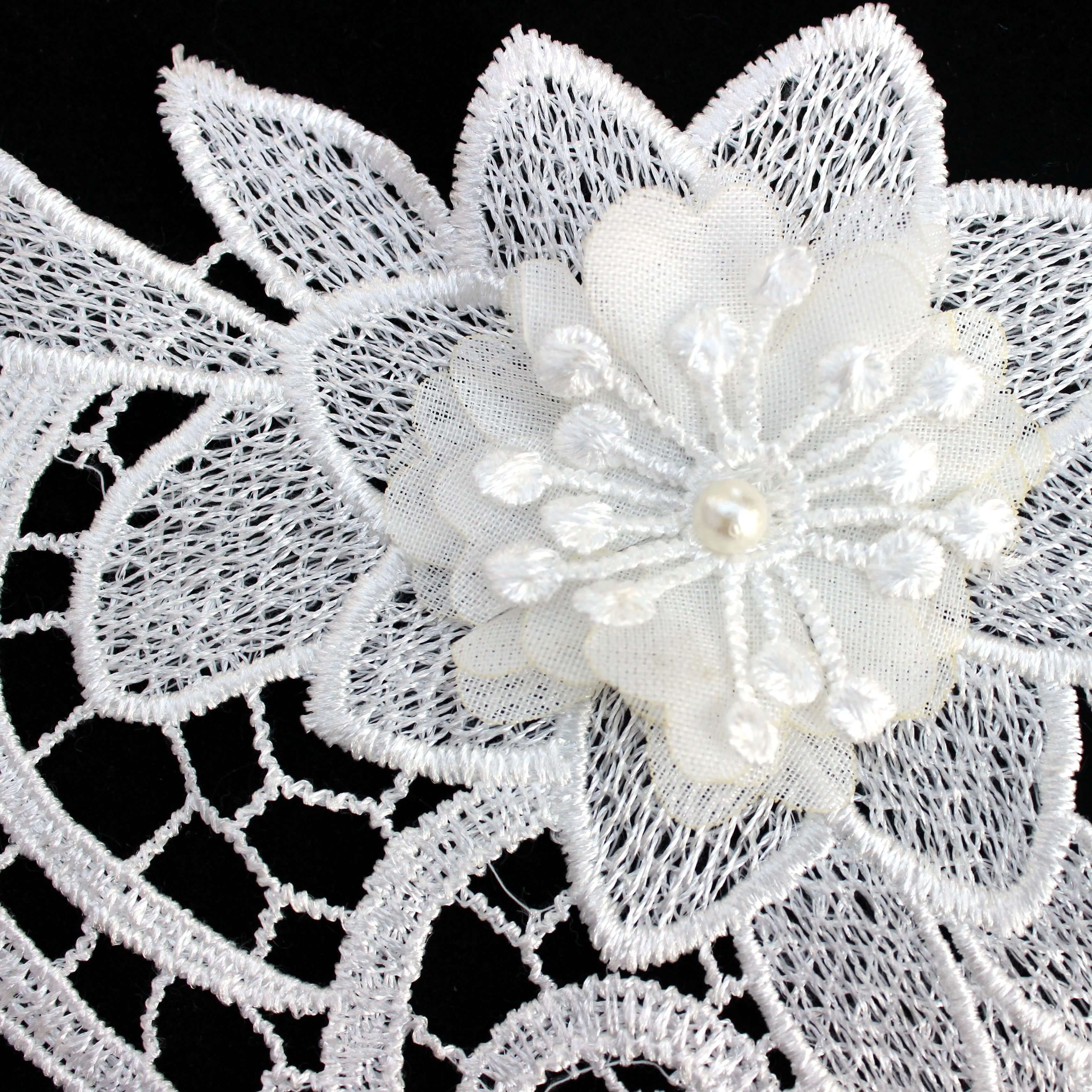 Zeal 2023 Luxury Flower Lace Collar 3D Cotton Fabric Trim Ribbon DIY Embroidery Applique Sewing Guipure Wedding Neckline Decor