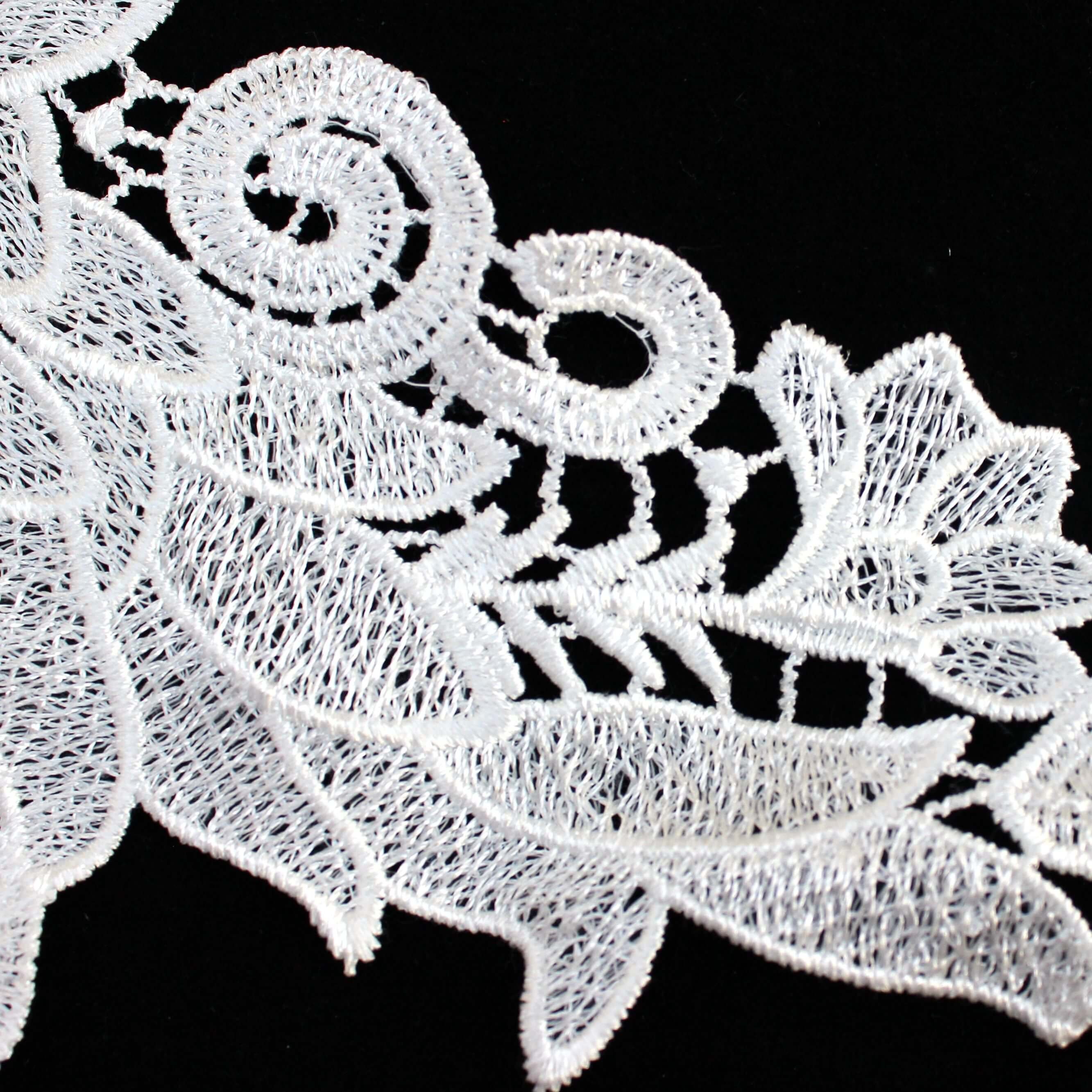 Zeal 2023 Luxury Flower Lace Collar 3D Cotton Fabric Trim Ribbon DIY Embroidery Applique Sewing Guipure Wedding Neckline Decor
