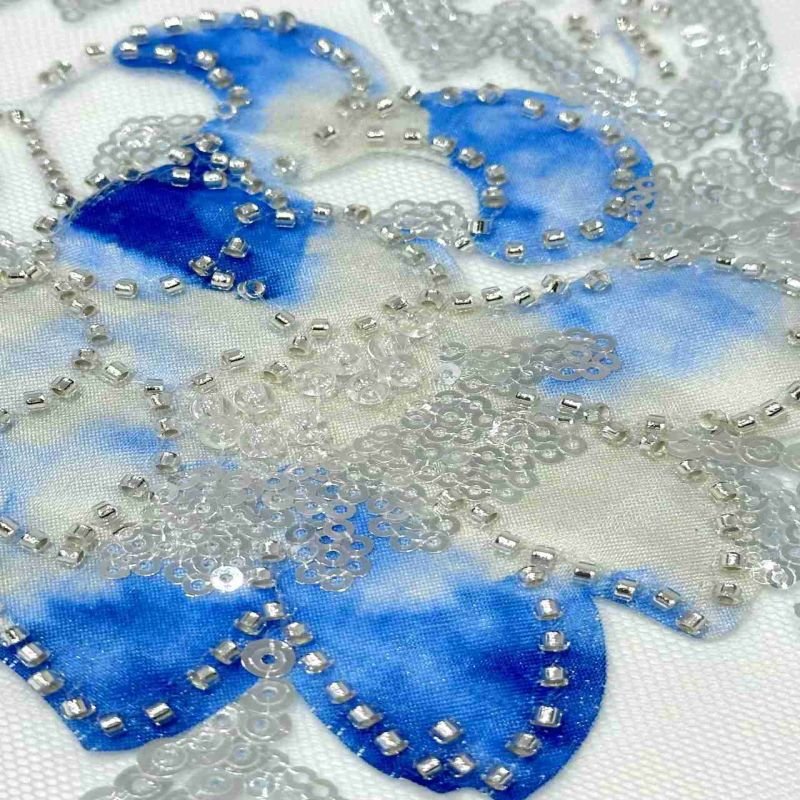 ZSY 2024 High Quality Bridal Luxury Sequin 3D Embroidery Crystal Rhinestone Beading Lace Fabric for Wedding