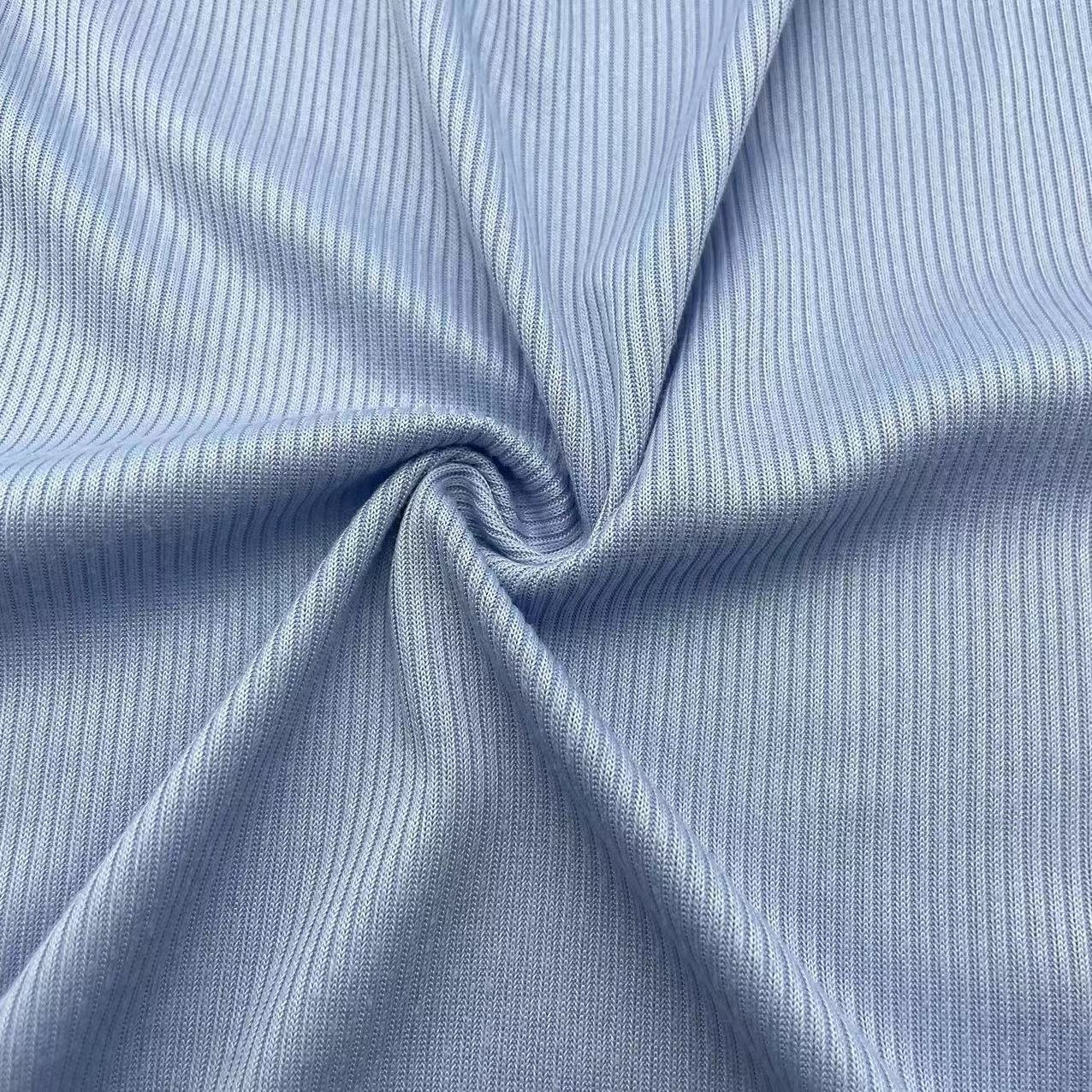 Factory Wholesale Price Dyed 155Gsm 95 Polyester 5 Elastane 2x2 Rib Knit Fabric For Clothing