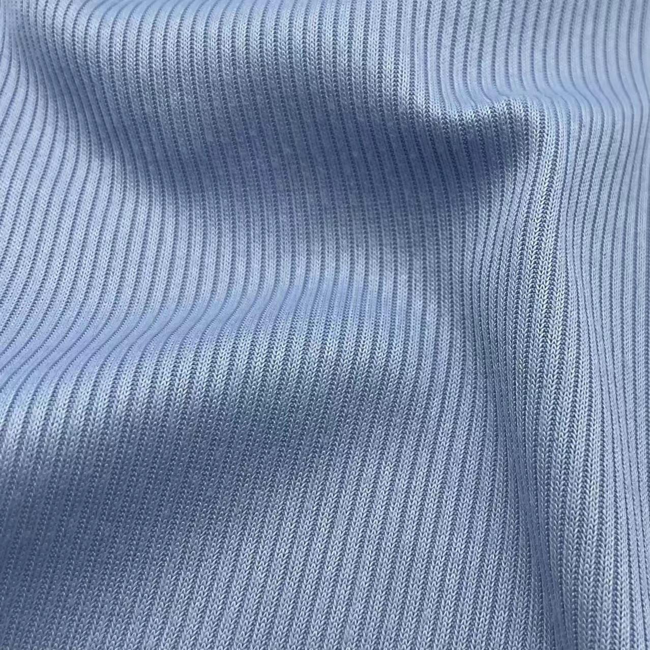 Factory Wholesale Price Dyed 155Gsm 95 Polyester 5 Elastane 2x2 Rib Knit Fabric For Clothing