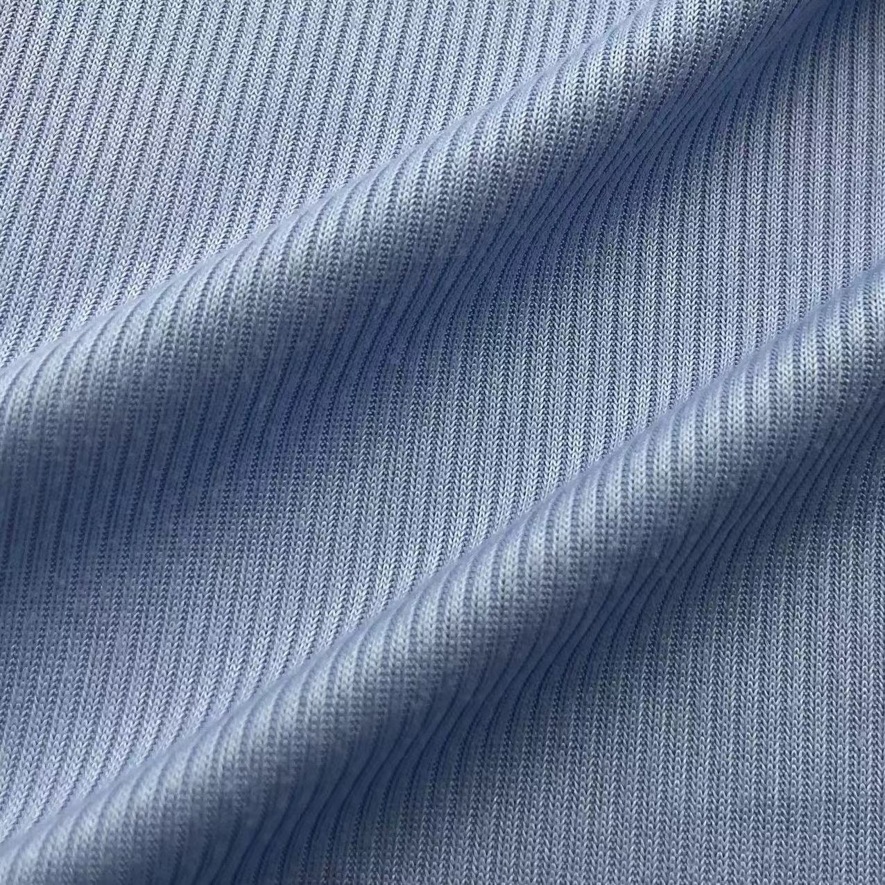 Factory Wholesale Price Dyed 155Gsm 95 Polyester 5 Elastane 2x2 Rib Knit Fabric For Clothing