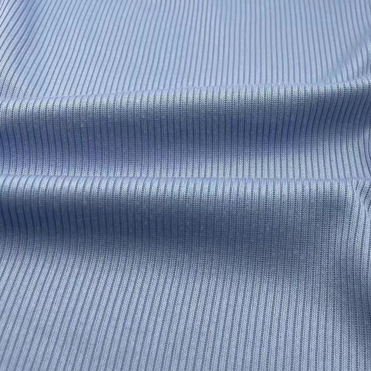 Factory Wholesale Price Dyed 155Gsm 95 Polyester 5 Elastane 2x2 Rib Knit Fabric For Clothing