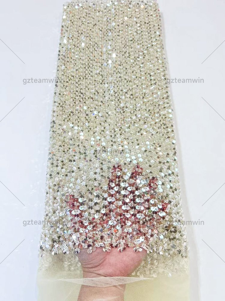 Wholesale Luxury Fish Scale Large Sequin Embroidery Gold Big Size Sequin Color Changing Pink Stipe Purple Flame Sequin Fabric