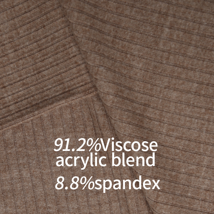 A3702 Thread 5*2 acrylic blended stretch cloth hoodie base sweater Knitted ribbed T-shirt 91.2% viscose 8.8% spandex fabric