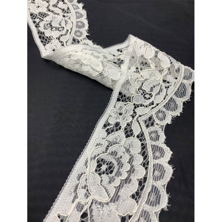 2023 fashionable cotton nylon floral lace trim 8cm from factory for garment