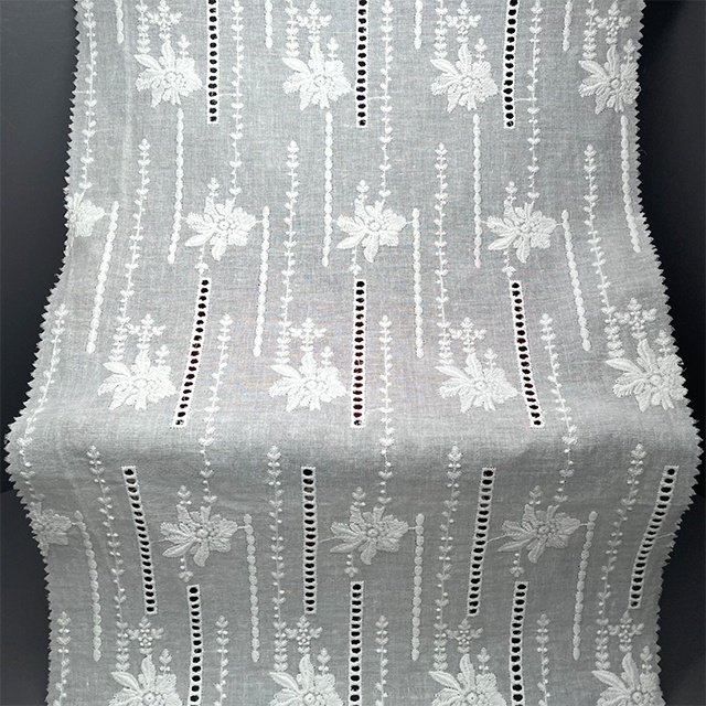 TUTON High Quality Custom Wholesale TC Cotton Guipure Lace Embroidery Fabric for Dress Water Soluble Polyester / Cotton 100 Y