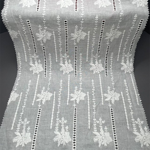 TUTON High Quality Custom Wholesale TC Cotton Guipure Lace Embroidery Fabric for Dress Water Soluble Polyester / Cotton 100 Y