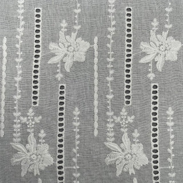 TUTON High Quality Custom Wholesale TC Cotton Guipure Lace Embroidery Fabric for Dress Water Soluble Polyester / Cotton 100 Y