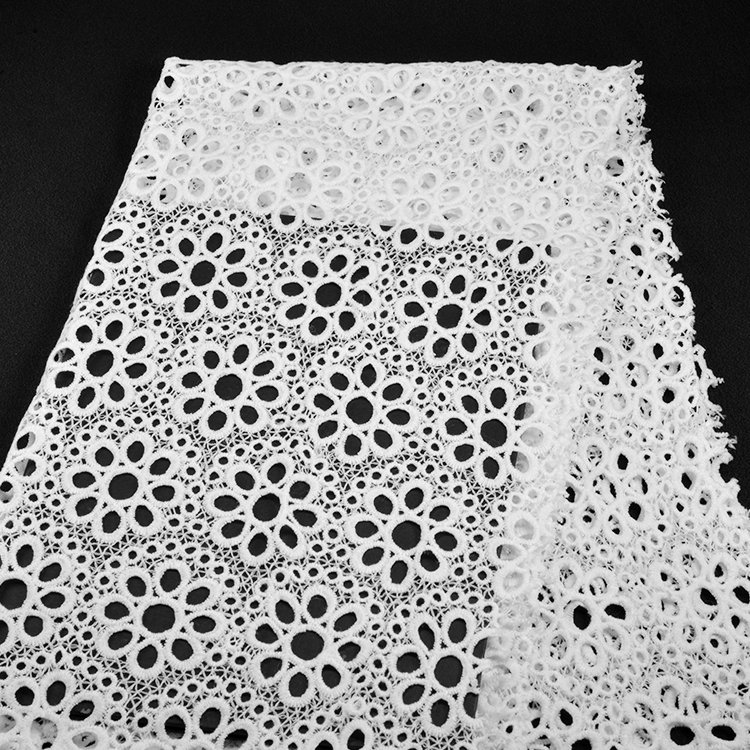 America Lace Materials Fabric Water Soluble Nigeria Guipure White Lace Fabric french sew dress for wedding embroidery fabric