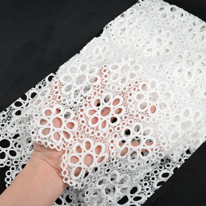 America Lace Materials Fabric Water Soluble Nigeria Guipure White Lace Fabric french sew dress for wedding embroidery fabric