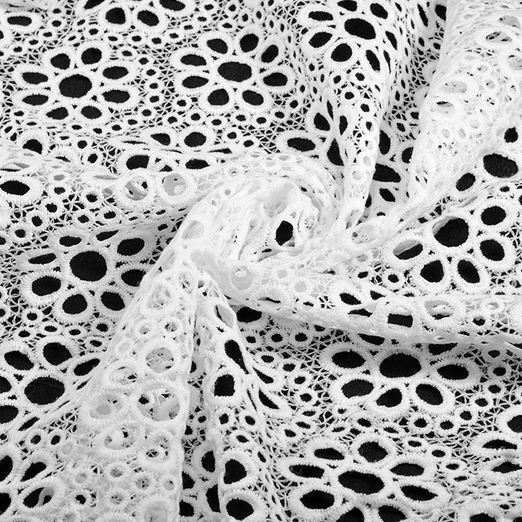 America Lace Materials Fabric Water Soluble Nigeria Guipure White Lace Fabric french sew dress for wedding embroidery fabric