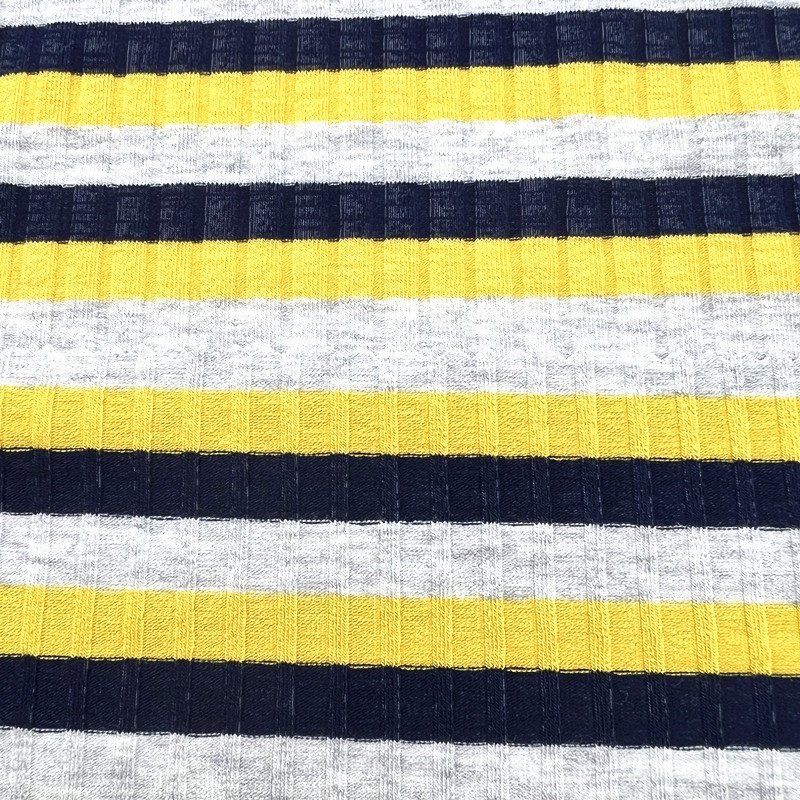 Factory Price 260Gsm 8x4 Wide Ribbed Stripe Fabric Polyester Spandex Rayon Fabric Yarn Dyed Rib Fabric For Garment