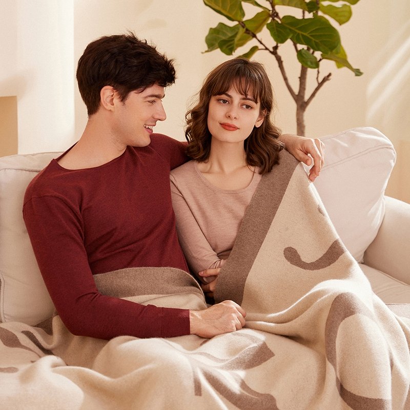 Custom highquality luxury rib cashmere blanket knitted wool cashmere throw blanket sofa blanket