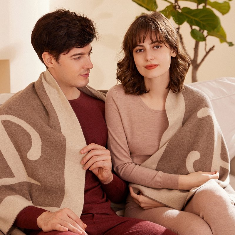 Custom highquality luxury rib cashmere blanket knitted wool cashmere throw blanket sofa blanket