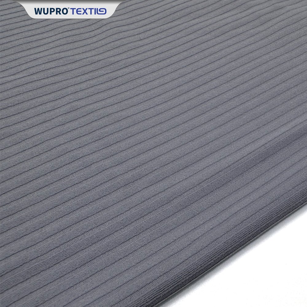 Manufacture High Stretch 80% Nylon 20% Spandex 230gsm Thin Stripe Ribbed Knitted Fabric For Sportswear Yoga Legging