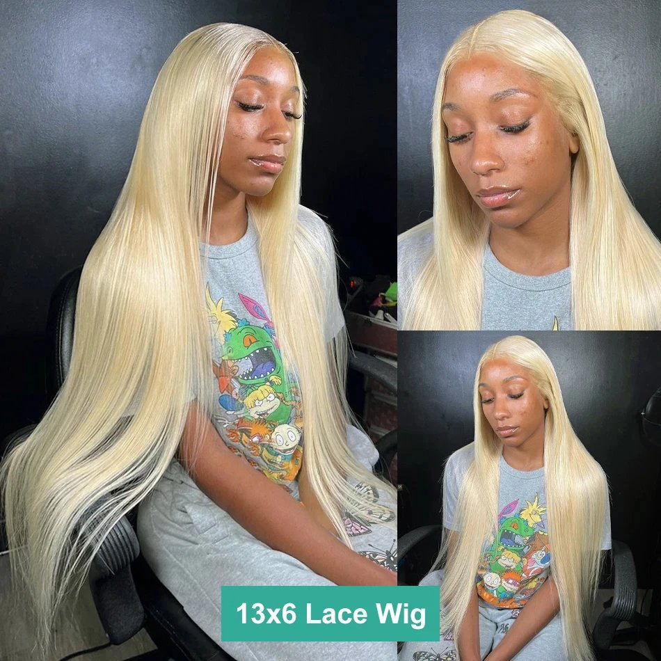 613 13X6 Hd Lace Blonde Highlights Frontal Wig For Women, Bob Honey Blonde 613 Hd Full Lace Front Wigs Human Hair