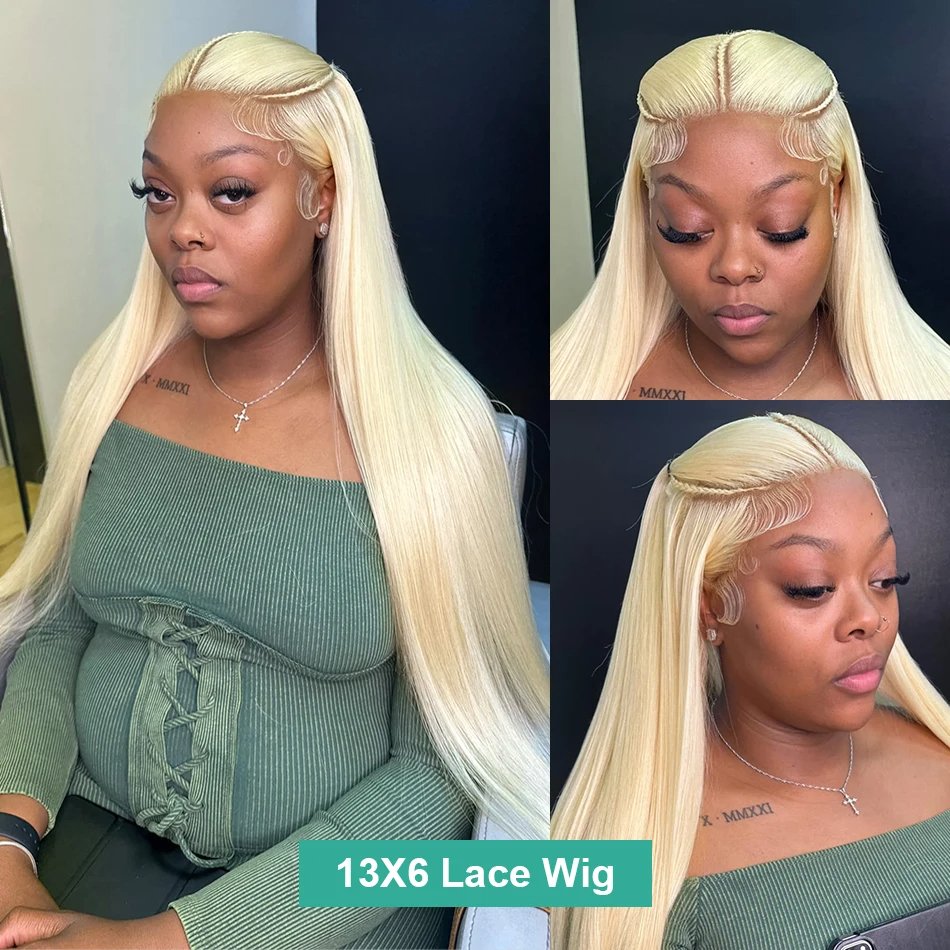 613 13X6 Hd Lace Blonde Highlights Frontal Wig For Women, Bob Honey Blonde 613 Hd Full Lace Front Wigs Human Hair