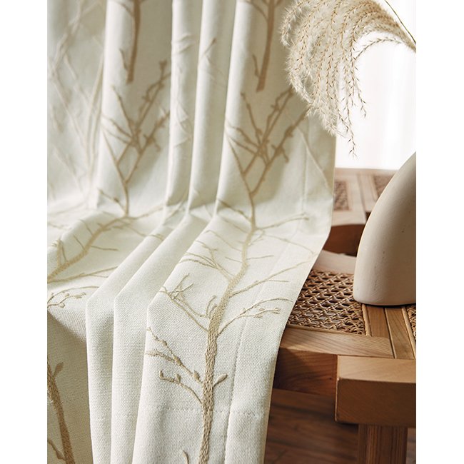 Embroidered with 100 full shading Chinese style curtain fabric