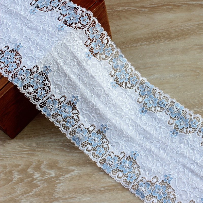 Zeal Wholesale French Style Lingerie New Fancy Nylon Elastic Trimming Border Lace Trim Fabric Soft Spandex Sequins Decoration
