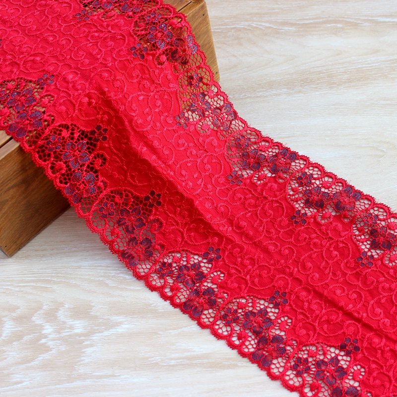 Zeal Wholesale French Style Lingerie New Fancy Nylon Elastic Trimming Border Lace Trim Fabric Soft Spandex Sequins Decoration