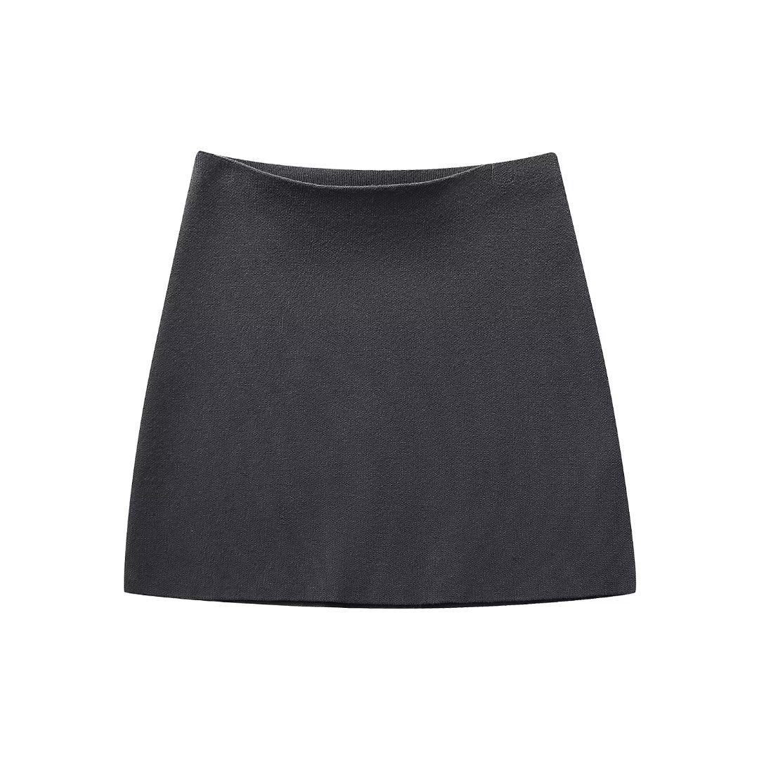 Spring Latest Design Woollen Ribbed Button Cardigan Mini Dress Knitted Two Piece Set Skirt