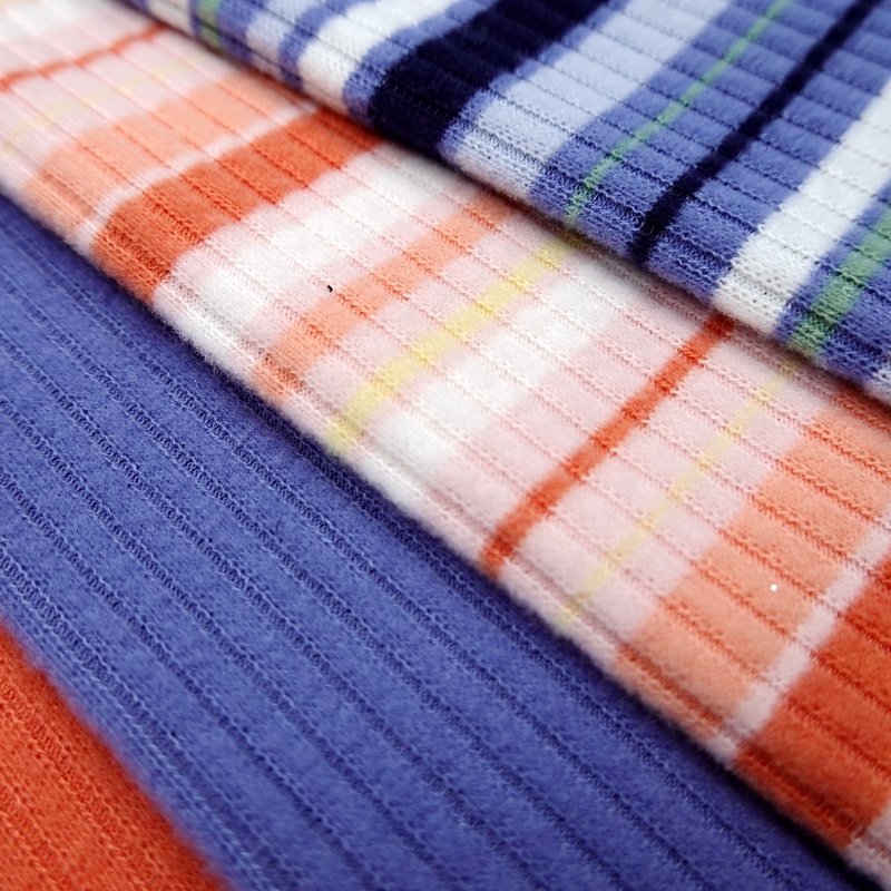 High quality ribbed stretch polyester rayon knitted yarn dye striped soft brushed 4*2 rib fabric for tops