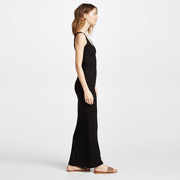 Scoop Neck Sleeveless Midi Dress for Women's Dress 2022 Light Weight Scoop Neck Ribbed Jersey Summer Casual Dresses Natural 12GG