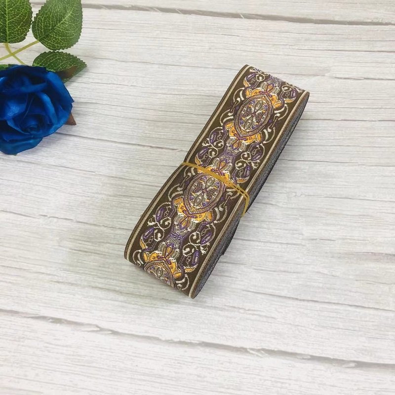 Ethnic Style Lace Jacquard Webbing Woven Tape For Garment Accessories Width 5cm ST-907