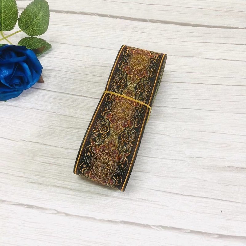 Ethnic Style Lace Jacquard Webbing Woven Tape For Garment Accessories Width 5cm ST-907