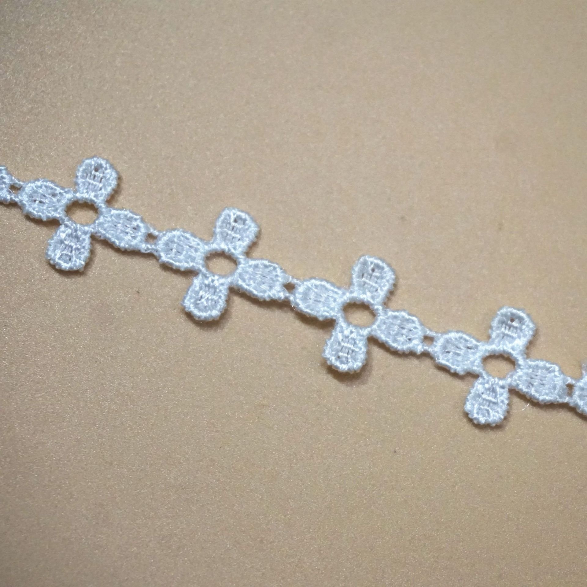 Water-soluble ivory ready to ship lace trim embroidery flower strips for clothing LT2662B