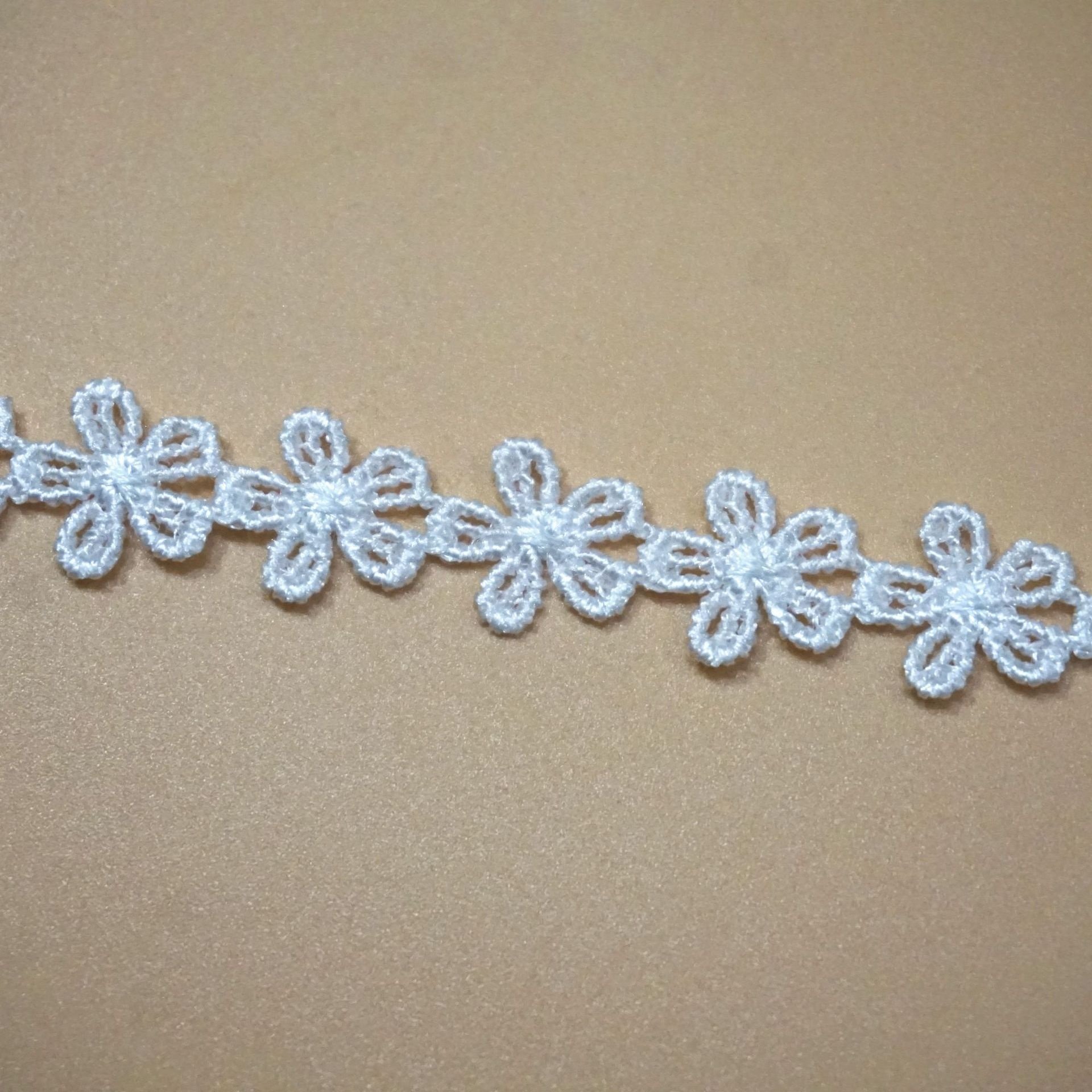 Water-soluble ivory ready to ship lace trim embroidery flower strips for clothing LT2662B