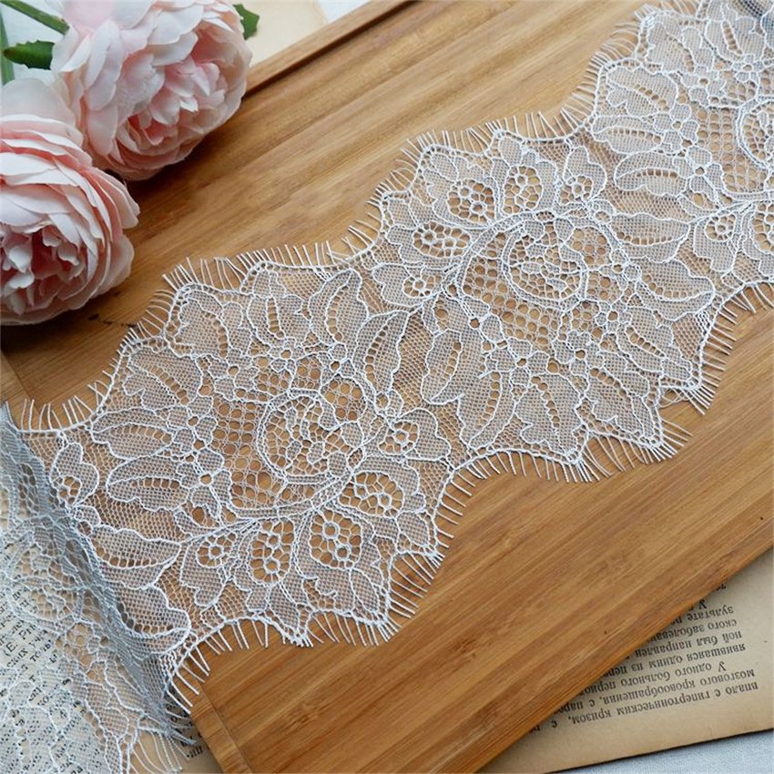 Zeal Elegant French Style White Lace Multi-Color Eyelash Nylon Spandex Stretch Jacquard Trimmings Women's Underwear Decoration