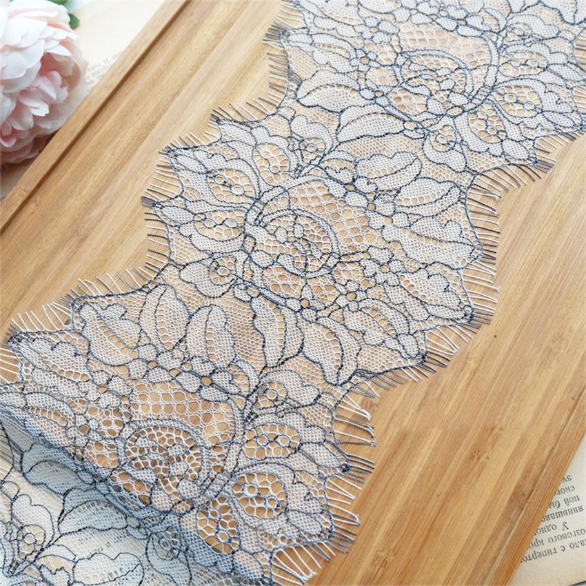 Zeal Elegant French Style White Lace Multi-Color Eyelash Nylon Spandex Stretch Jacquard Trimmings Women's Underwear Decoration
