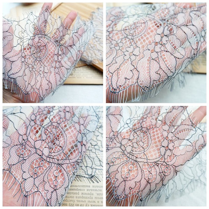 Zeal Elegant French Style White Lace Multi-Color Eyelash Nylon Spandex Stretch Jacquard Trimmings Women's Underwear Decoration