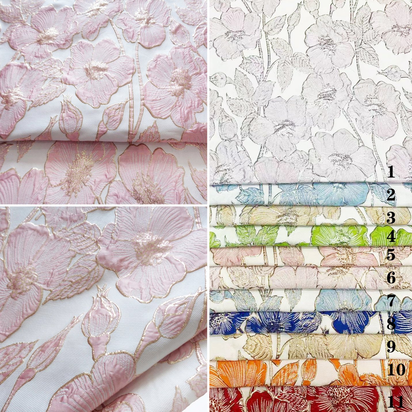 2024 Fashion Design Good Quality Embroidery Pattern Jacquard Brocade Tailor Brocade Fabric For Garments