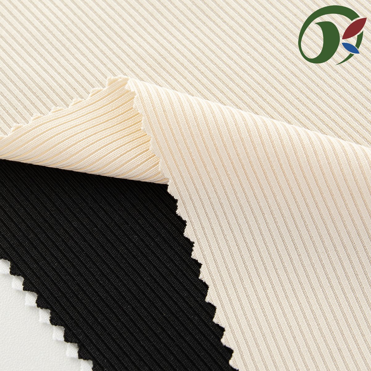 30029 Wholesale soft Ribbed knitted solid color stretch fabric with pit stripes polyester spandex fabric for sweater