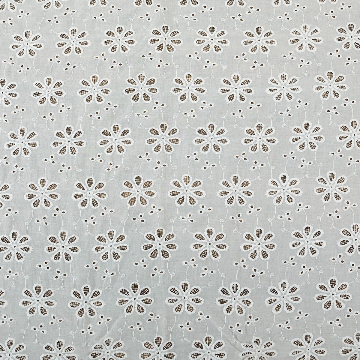 New Arrival Cotton Voile Heavy Embroidery Net White Pure Cotton Lace Water-Soluble Embroidery Lace Fabric for Swiss Voile Dress